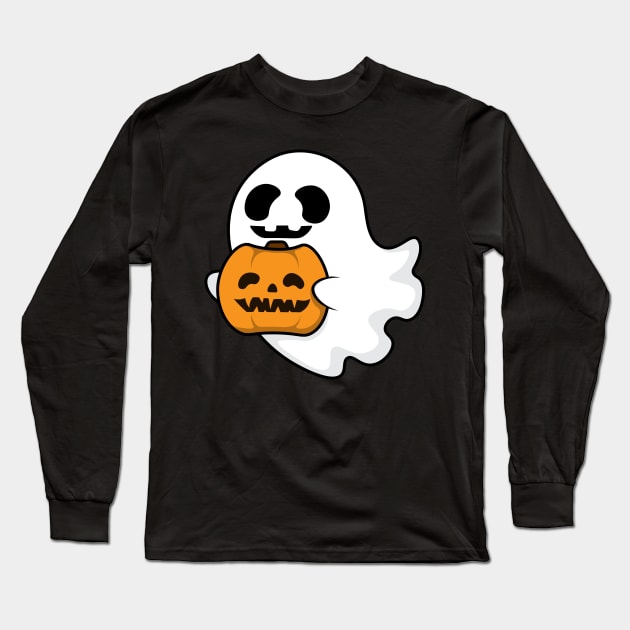 Halloween ghost pumpkin Long Sleeve T-Shirt by CITYs